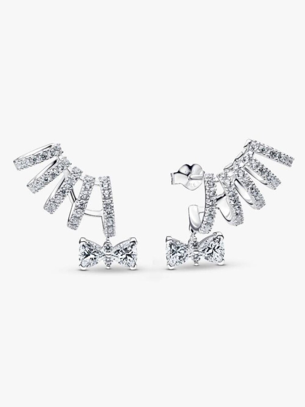 Pandora Bridgerton Sparkling Bow Climber Earrings